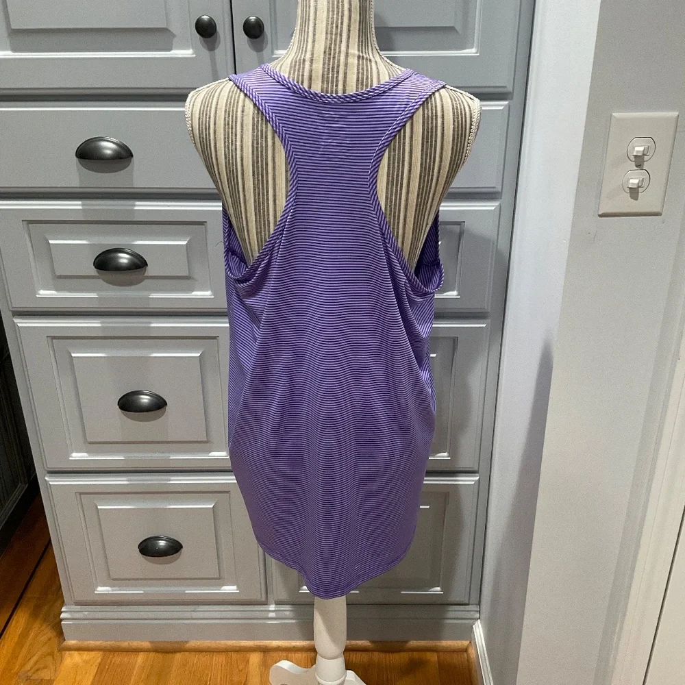 Danskin Now Purple Stripe Racer Back Workout Top, Size XXL, NWOT - Picture 2 of 3